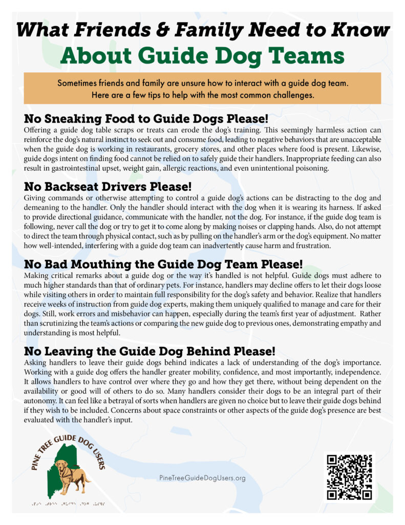 PTGDU educational flyer for friends and family